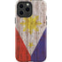 Philippines Flag Dark Wood iPhone 13 Pro Max Impact Case